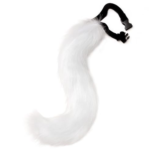 COSYEARS Faux Fur Fox Costume Tail Adult/Teen Cosplay Halloween Christmas Party Costume for Girls White