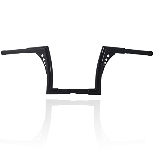 10 Inch Rise 1-1/4'' Batwing Ape Hangers Handlebar Compatible With Harley Softail FLST FXST Sportster XL 883 1200 Touring Road Glide+Road King Gloss Black