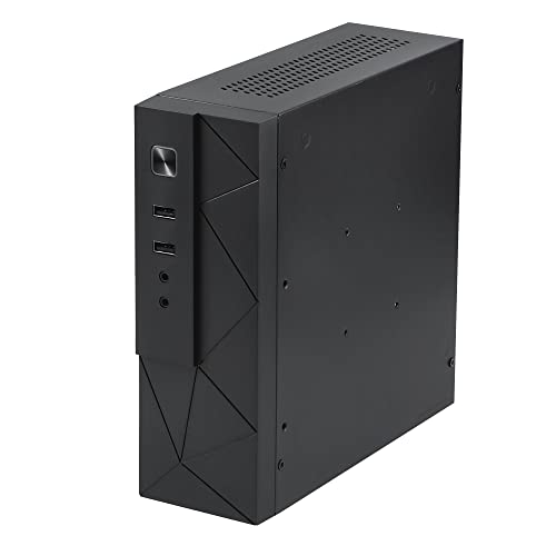 Goodisory MX01 SECC Fanless Mini ITX HTPC Chassis with 3.5" Hard Drive Bay and Vertical Stand Foot Black