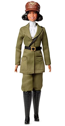 Barbie Inspiring Women Doll, Bessie Coleman Collectible Dressed in Aviator Suit with Helmet and Goggles