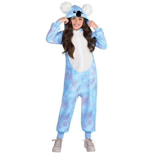 Party City Blue Koala Onesie Costume for Kids - One-Piece Costume Includes Jumpsuit Attached Headpiece for Boys Girls - Costumes for Halloween, Birthday Parties Themed Event