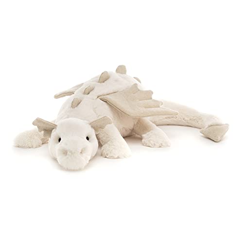 Jellycat Snow Dragon Stuffed Animal, Large 19.5 inches Mythical Plush Toy Classic Children's Gift