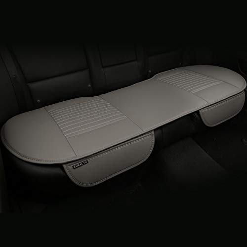 EDEALYN Car Back Seat Cover Smooth PU Leather Long Rear Seat Cover Auto Seat Cover Bench Seat Protector Car Seat Cover L53 X W19.3 in 1PCS Rear -Gray