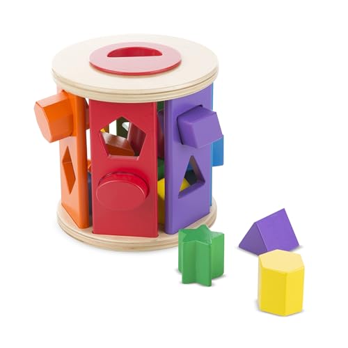 Melissa Doug Match and Roll Shape Sorter - Classic Wooden Toy, 12+ months, 1 piece