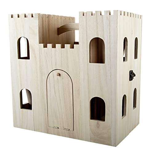 12.5" Wood Castle Dollhouse by Make Market - Unfinished Dollhouse for Kids, Bedroom, Playroom, Art Crafts - 1 Pack