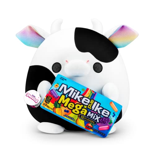 ZURU Snackles Mike and IKE Cow Super Sized 14 inch Plush by ZURU, Ultra Soft Plush, Collectible Plush with Real Licensed Brands, Stuffed Animal