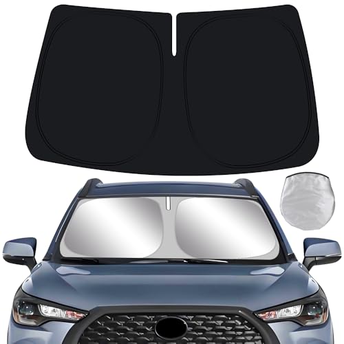 YEGZA Car Sun Shade for Toyota Corolla Cross 2022 2023 2024 2025 Hybrid Auto Interior Accessories Foldable Sunshade Windshield Visor Cooler Protector Front Windows Cover Shield Not for Corolla