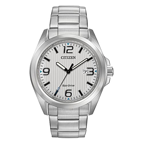 Citizen Men's Eco-Drive Weekender Garrison Field Watch in Stainless Steel, Silver Dial Model: AW1430-86A