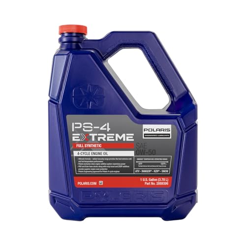 Polaris PS-4 EXTREME 0W-50 4 Cycle Full Synthetic Oil for Specific RANGER, GENERAL, RZR, Sportsman, Scrambler, INDY, Voyageur, TITAN Models With 4 Stroke Engine, 1 Gallon, Qty 1-2889396