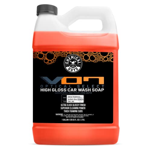 Chemical Guys CWS808 Hybrid Foaming High Gloss Car Wash Soap Works with Foam Cannons, Foam Guns or Bucket Washes Safe for Cars, Trucks, Motorcycles, RVs More, 128 fl oz 1 Gallon, Orange Scent