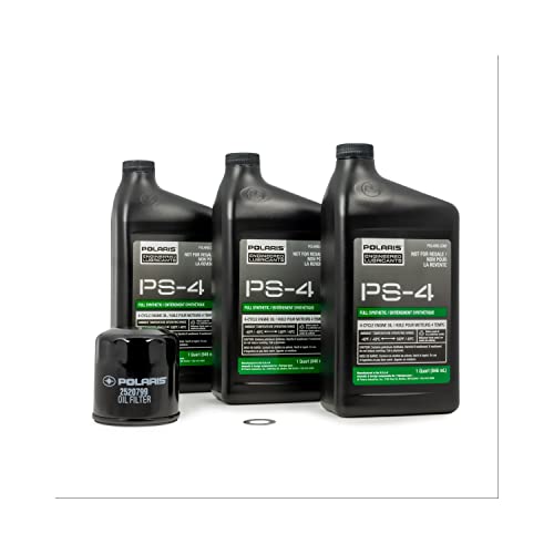 Polaris PS4 Oil Change Kit for Specific RZR Turbo and Pro XP XP 4 Models With 4 Stroke Engine, Includes 3 Quarts of PS-4 5W-50 Full Synthetic Oil, 1 Oil Filter, 1 Washer, Off Road SxS - 2881696