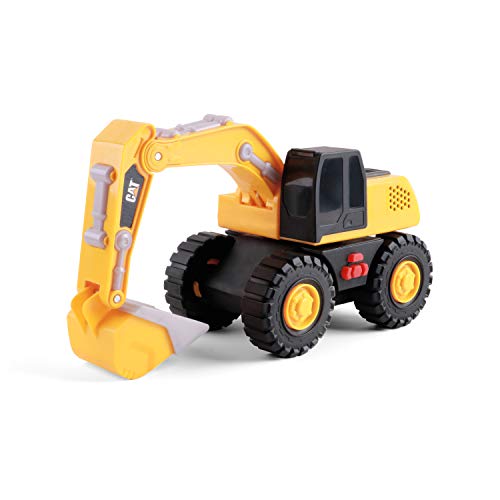 CAT Construction Toys, Tough Machines Toy Excavator, 10" w/Realistic Lights Sounds, Rumbling Action, Movable Parts Sturdy Plastic Construction