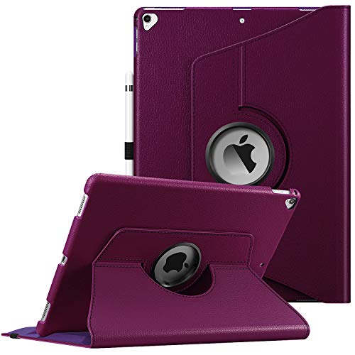 Fintie Rotating Case - 2017/2015 iPad Pro 12.9 inch Old Model 1st 2nd Gen Case, 360 Degree Swiveling Stand Protective Back Cover, Supports Auto Wake/Sleep, Purple