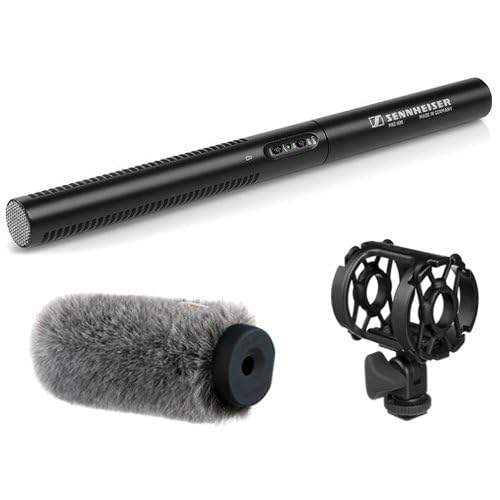 Sennheiser MKE 600 Shotgun Microphone with Auray Universal Shock Mount and Windshield, XLR