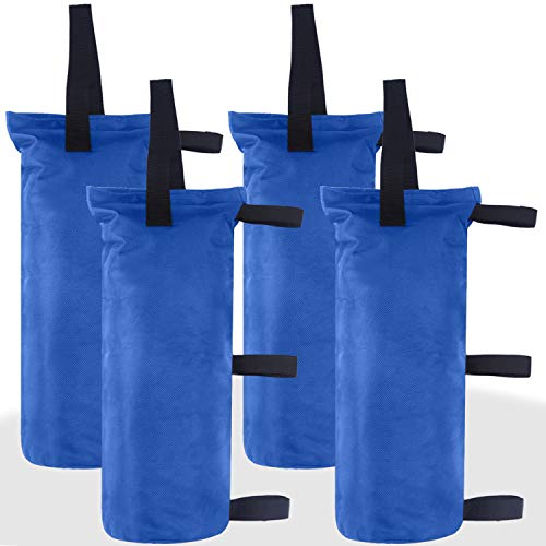 ABCCANOPY Canopy Weights Set of 4-112LBS Sand Bags for Pop up Tent, Weight Bags for Outdoor Gazebo, Trampoline, Pergola, Blue Without Sand