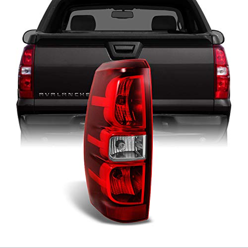 AKKON - For Chevy Avalanche Pickup Rear Red Clear Tail Light Tail Lamp Brake Lamp Driver Side Replacement