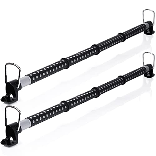 Zone Tech Car Expandable Clothes Hanger Bar - 2-Piece Premium Quality Classic Black Heavy Duty Retractable Vehicle Hanger Clothes Rack Bar for Travel, Expandable 34- 62-Perfect for Car, Trucks SUV