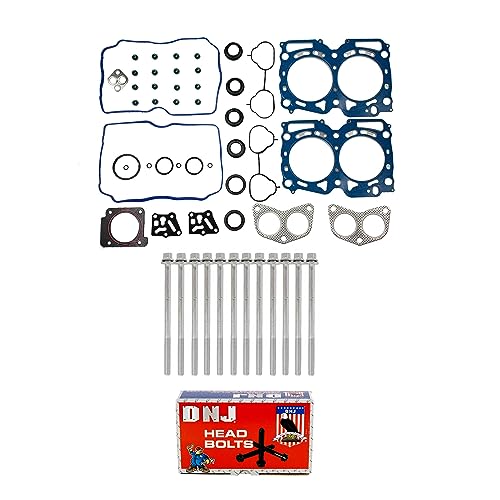 DNJ HGB4350 Cylinder Head Gasket Set with Head Bolt Kit for 2010-2012 Subaru Legacy 2.5L 2458cc H4 SOHC