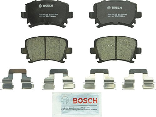 BOSCH BC1108 QuietCast Premium Ceramic Disc Brake Pad Set - Compatible with Select Audi A3, A4, A6, Quattro, S3, TT Volkswagen CC, Eos, Golf, GTI, Jetta, Passat, R32, Rabbit, Tiguan + More REAR