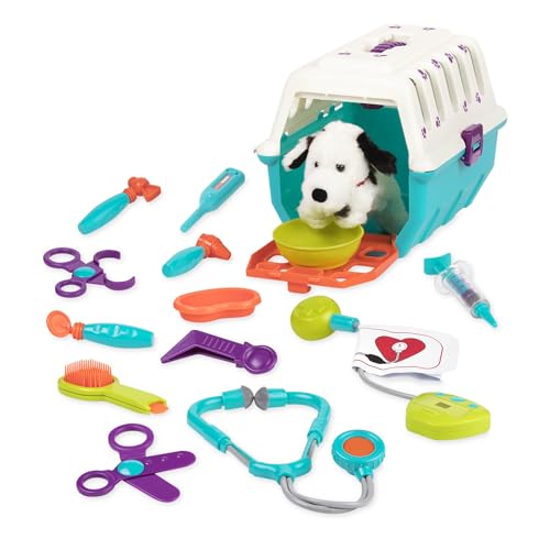 Battat - Veterinarian Toy Set with Plush Dalmatian Puppy Carrier - Complete 15-Piece Kids Pretend Play Medical Kit with Stethoscope Tools - Educational ToddlerToys for Ages 2-4 Years