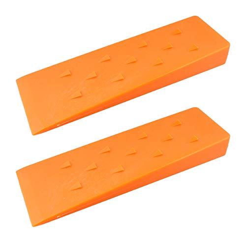 Felled Spiked Tree Felling Wedges for Tree Cutting 10in Orange Plastic Felling Wedge, Logging Tools 2 Pack