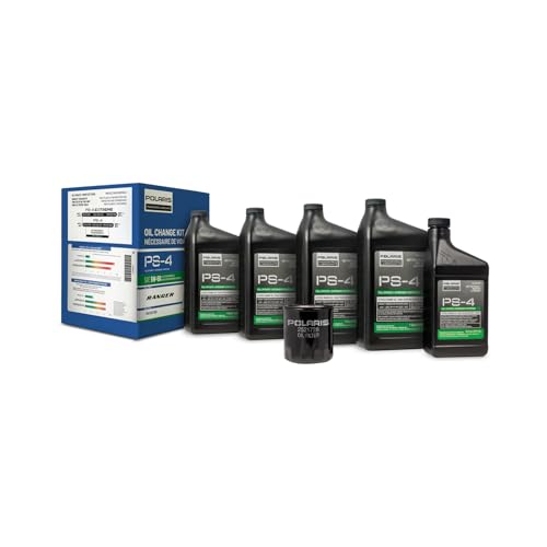 Polaris Oil Change Kit for RANGER XD 1500 with ProStar Engine, Including CREW Models, Includes 4 Quarts of PS-4 5W-50 Full Synthetic Oil, 1 Oil Filter, 1 Washer, for Off Road UTV - 2890882