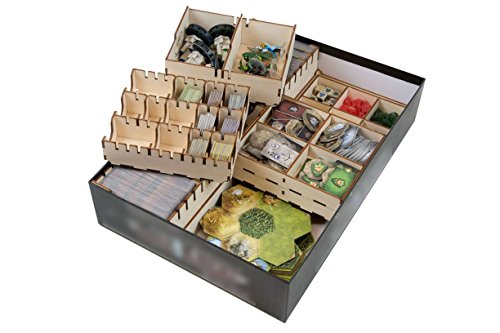 The Broken Token Mage Knight Box Organizer - Wood Storage Box with Multiple Removable Trays and Dividers for Cards and Tokens - Wooden Game Organizer