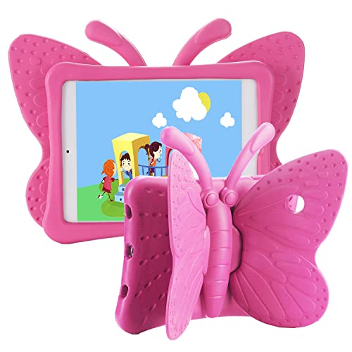 Feiten for iPad Kids case, 3D Cartoon Butterfly Non-Toxic EVA Light Weight Kid Proof Shockproof case with Kickstand for ipad 5/ ipad 6 /ipad pro 9.7/ New iPad 2017 case Rose