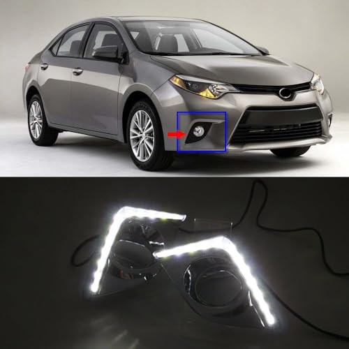 AupTech Car Daytime Running Lights LED DRL Daylight Fog Cover Kit for TOYOTA COROLLA L LE 2014 2015 2016 North American Model