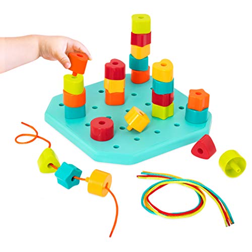 Battat Toddler Peg Board Stacking Peg Board Set Fine Motor Skills Toy Therapy Toy, 31 Pcs 2 Years + Count Match Pegboard