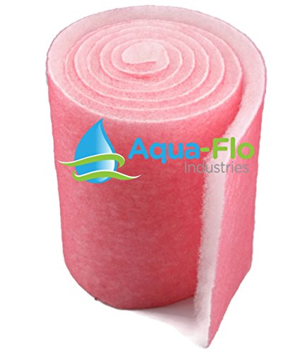 Aqua Flo 14" Pond Aquarium Filter Media, 72" 6 Feet Long x 1" Thick Pink/White