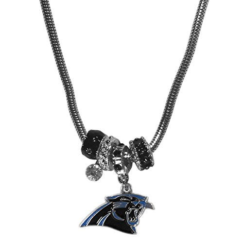 NFL Siskiyou Sports Womens Carolina Panthers Euro Bead Necklace 18 inch Team Color