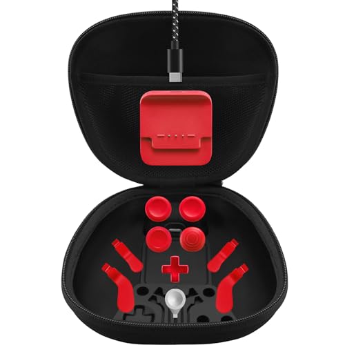 Complete Component Pack for Xbox Elite Controller Series 2 - Accessories Include 1 Carrying Case, 1 Charging Dock, 4 Thumbsticks, 4 Paddles, 1 Dpad, 1 Charging Cord and 1 Adjustment ToolRed