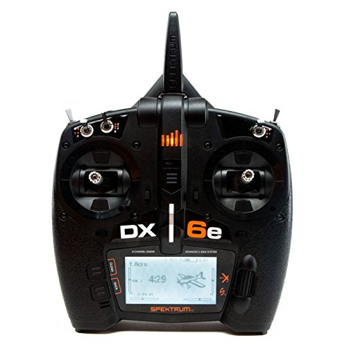 Spektrum DX6e 6-Channel DSMX 2.4GHz RC Radio Transmitter Only No Receiver with 250 Model Memory Telemetry Wireless Trainer Link, SPMR6655 , Black