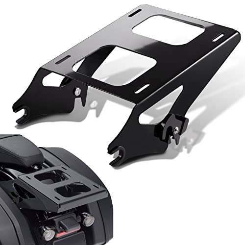 Amazicha Detachable Two 2 Up Tour Pack Pak Luggage Rack Mounting Rack Black Compatible for Harley Davidson Touring Street Glide/Electra Glide/Road Glide/Road King 2014-2024