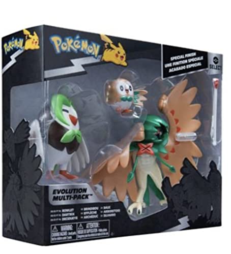 Pokemon Select Evolution Multipack Rowlet Dartrix Decidueye Action Figure Set 3pk