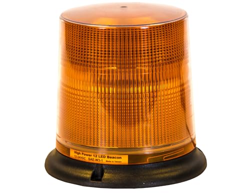 Buyers Products SL696A LED Beacon Light, 6.5" x 6.5", 12" Blunt Cut Lead, Permanent Mount, Strobe Lights for Trucks, Emergency Lights for Vehicles