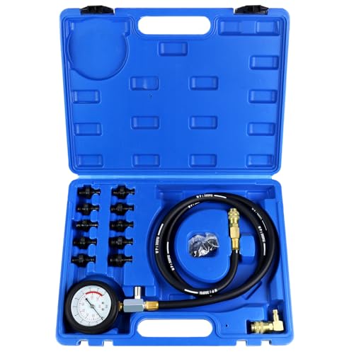 YSTOOL Oil Pressure Tester Kit Professional Oil Pressure Gauge Tool for Engine Diagnostic Test with Hose Adapters and Carry Case for Cars ATVs Trucks Use 0-140psi