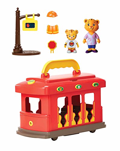 Daniel Tiger's Neighborhood Deluxe Electronic Trolley Vehicle with 2 Songs, 12 Phrases, Sounds Light! Daniel Mom Tiger Figures Included, For Ages 3+