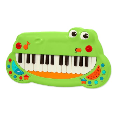 Battat- Toddler Piano Toy Musical Instrument For Kids, Children Animal Keyboard Piano With 5 Instrument Settings-Crocodile Piano 2 Years +