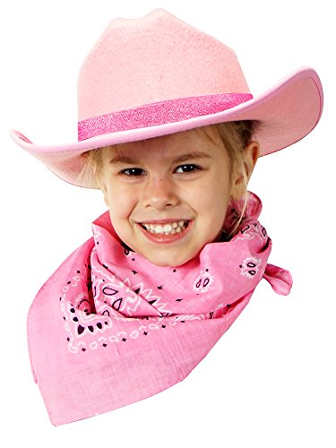 Aeromax Junior Cowboy Hat with Bandanna, Pink Sparkle, youth