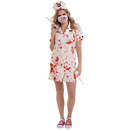 amscan Adult Bloody Nurse Uniform Kit - Large/X-Large White - 2 Pcs.