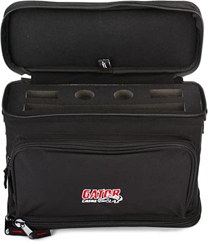 Gator Padded Carry Bag to Hold Shure BLX Style Wireless System 2 Body Packs Microphone Case GM-DUALW