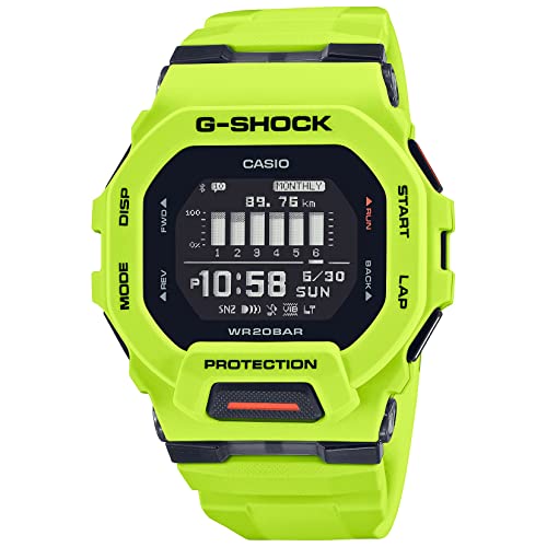 Casio G-Shock G-Squad Move Digital Connected Lime Green Resin Strap Fitness Watch GBD200-9