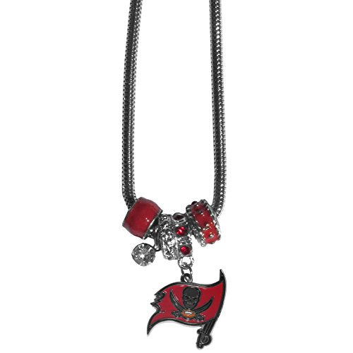 NFL Siskiyou Sports Womens Tampa Bay Buccaneers Euro Bead Necklace 18 inch Team Color