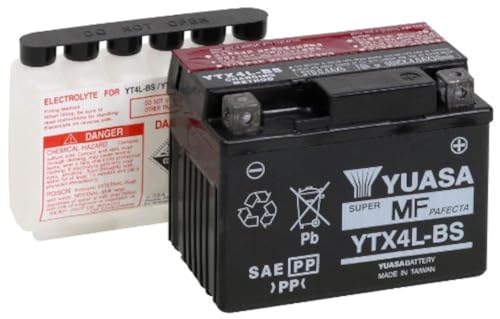 Yuasa YUAM62X4B YTX4L-BS Maintenance Free AGM Battery with Acid pack