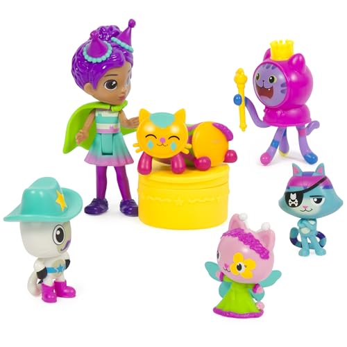 Gabby's Dollhouse, Celebration Themed Figures with Gabby Girl, 5 Cat Toy Figures, Surprise Toys Dollhouse Accessories, Kids Toys for Girls Boys 3+