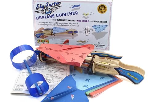 PATHFINDERS STEM kit Airplane Launcher Paper Airplane Engineering kit for Kids Ages 12-14 Wood Building Kits Educational Toys for Kids Science kit for Kids Age 12-14 stem Projects