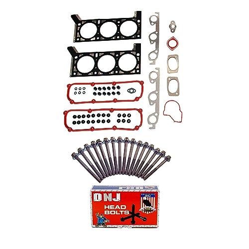 DNJ HGB1134 Cylinder Head Gasket set with Head Bolt Kit For 2004-2010 Chrysler Town Country 3.8L 3778cc 231cid V6 OHV