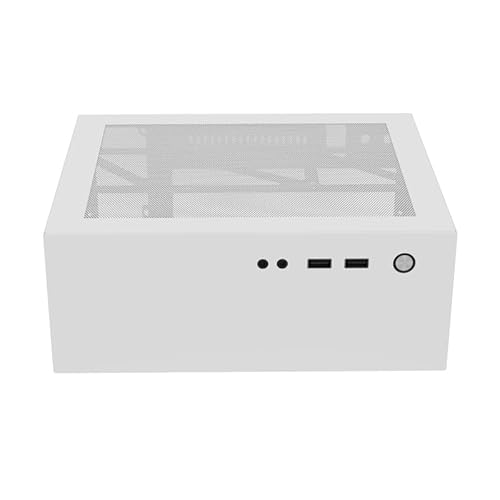 ITX Desktop Computer Case, Small Case, Mini ITX Tower WHITE